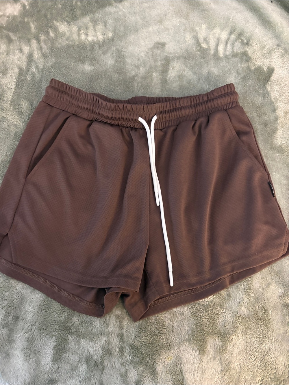 Women's Athletic Drawstring Shorts in Brown